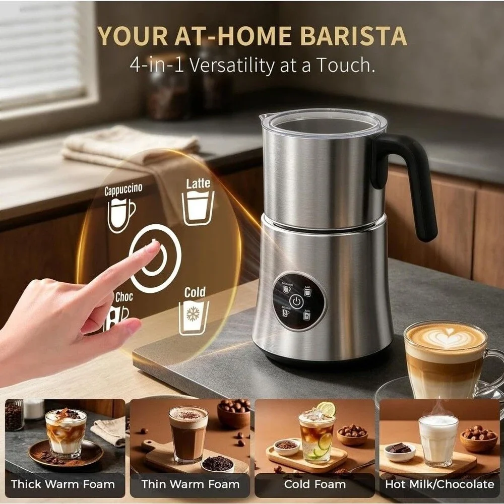 NEW Milk Frother and Steamer Large Capacity Detachable Electric Milk Frother BOX